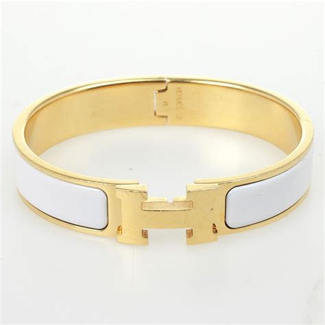 hermes white enamel bracelet|vintage hermes enamel bracelet.